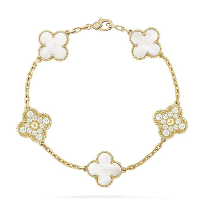[LUCKY LOVE]CLOVER DIAMOND GOLD BRACELET COLLECTION,5 MOTIFS