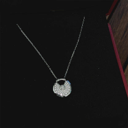 [LUCKY LOVE]AMULETTE SILVER FULL DIAMOND NECKLACE