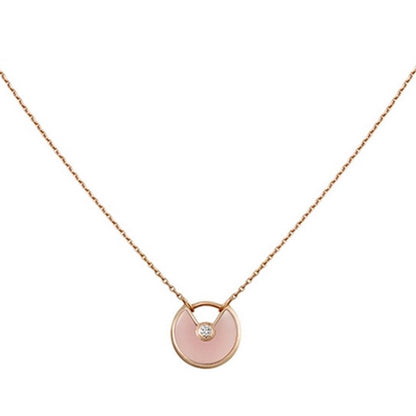 [LUCKY LOVE]AMULETTE ROSE GOLD PINK MOP NECKLACE