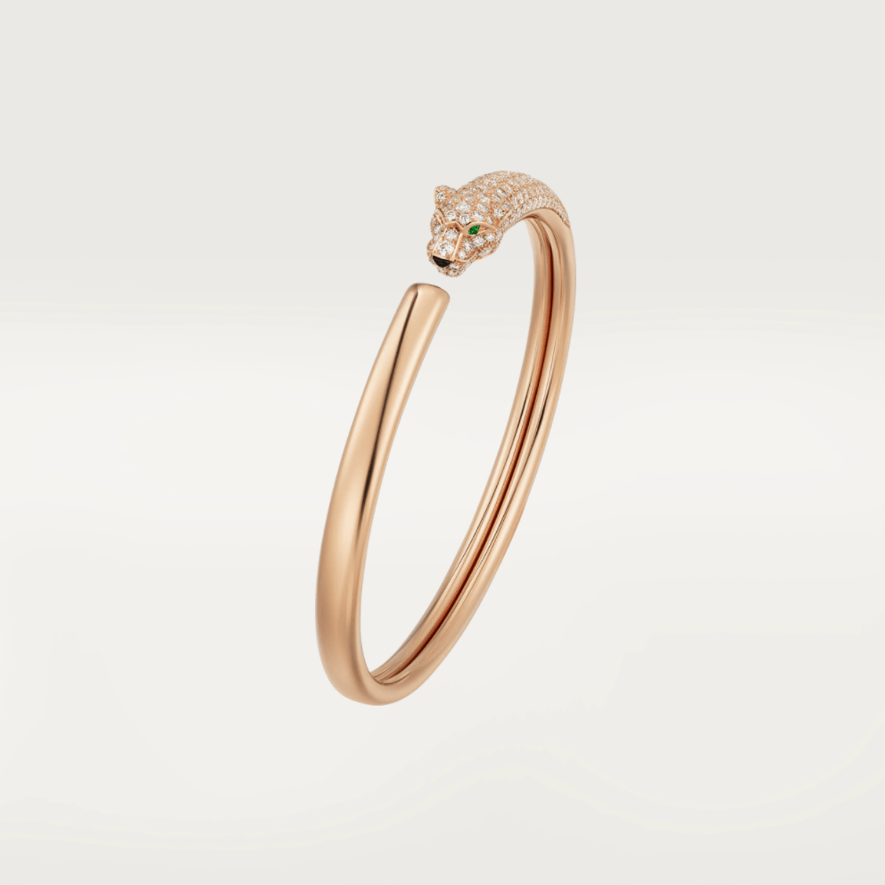 [LUCKY LOVE]PANTHERE ROSE GOLD DIAMOND OPEN BRACELET