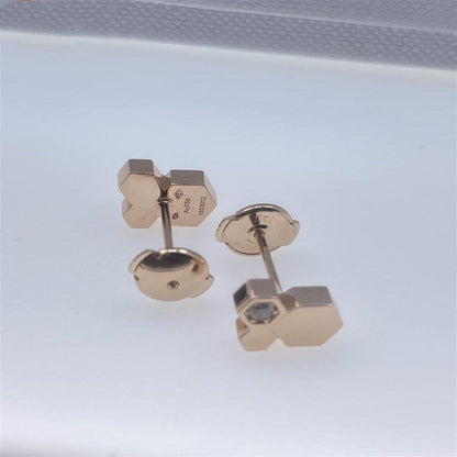 [LUCKY LOVE]BEE LOVE PINK GOLD DIAMOND EARRINGS