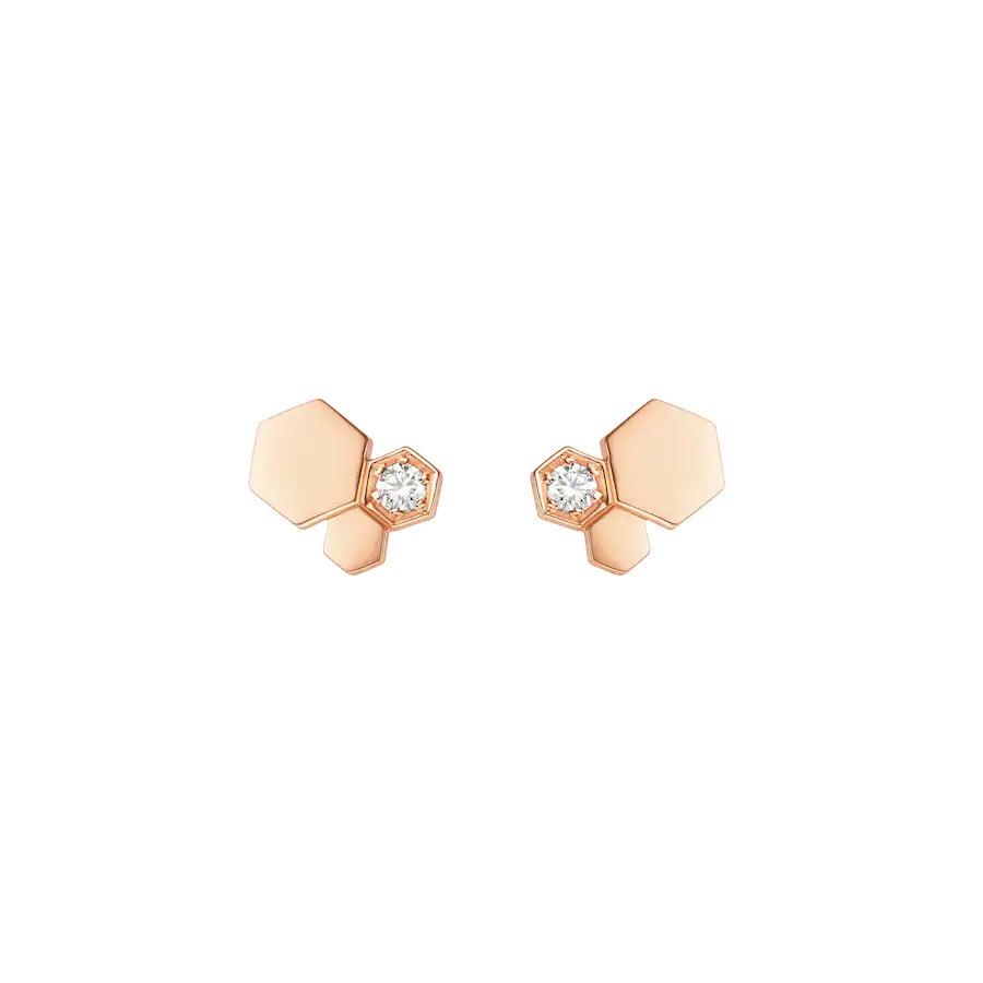 [LUCKY LOVE]BEE LOVE PINK GOLD DIAMOND EARRINGS