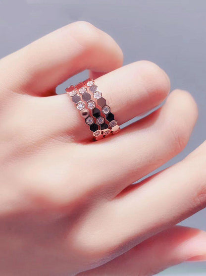 [LUCKY LOVE]BEE LOVE RING PINK GOLD DIAMOND