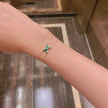 [LUCKY LOVE]JEUX BRACELET MALACHITE PINK GOLD 1 DIAMOND