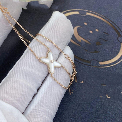 [LUCKY LOVE]JEUX BRACELET WHITE MOP PINK GOLD 1 DIAMOND