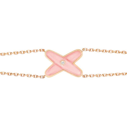 [LUCKY LOVE]JEUX BRACELET PINK MOP PINK GOLD 1 DIAMOND