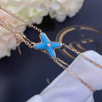 [LUCKY LOVE]JEUX BRACELET TURQUOISE PINK GOLD 1 DIAMOND