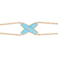 [LUCKY LOVE]JEUX BRACELET TURQUOISE PINK GOLD 1 DIAMOND