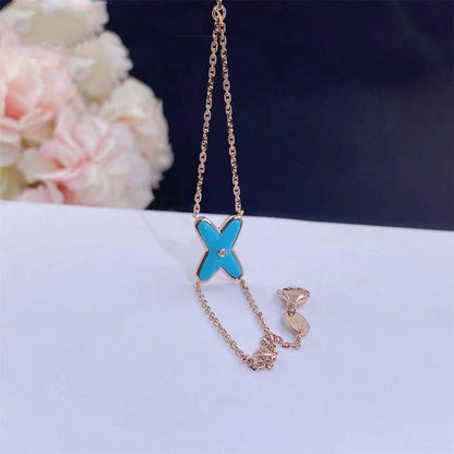 [LUCKY LOVE]JEUX BRACELET TURQUOISE PINK GOLD 1 DIAMOND