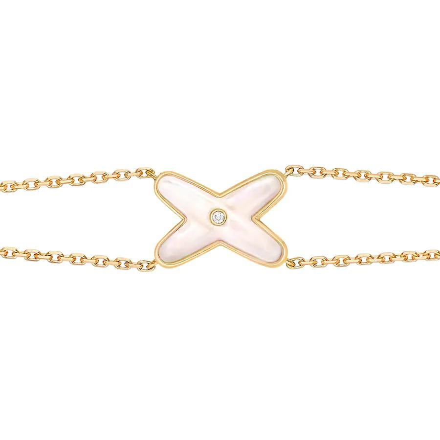 [LUCKY LOVE]JEUX BRACELET WHITE MOP GOLD 1 DIAMOND
