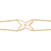 [LUCKY LOVE]JEUX BRACELET WHITE MOP GOLD 1 DIAMOND