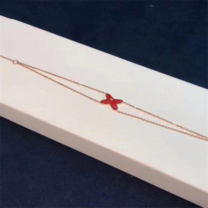 [LUCKY LOVE]JEUX BRACELET CARNELIAN PINK GOLD 1 DIAMOND