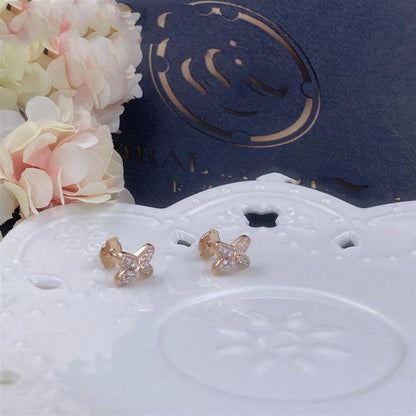 [LUCKY LOVE]JEUX DE PINK GOLD DIAMOND EARRINGS