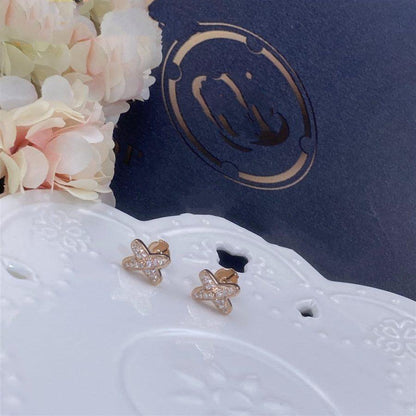 [LUCKY LOVE]JEUX DE PINK GOLD DIAMOND EARRINGS