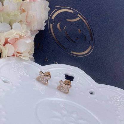 [LUCKY LOVE]JEUX DE PINK GOLD DIAMOND EARRINGS