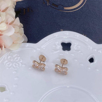 [LUCKY LOVE]JEUX DE PINK GOLD DIAMOND EARRINGS