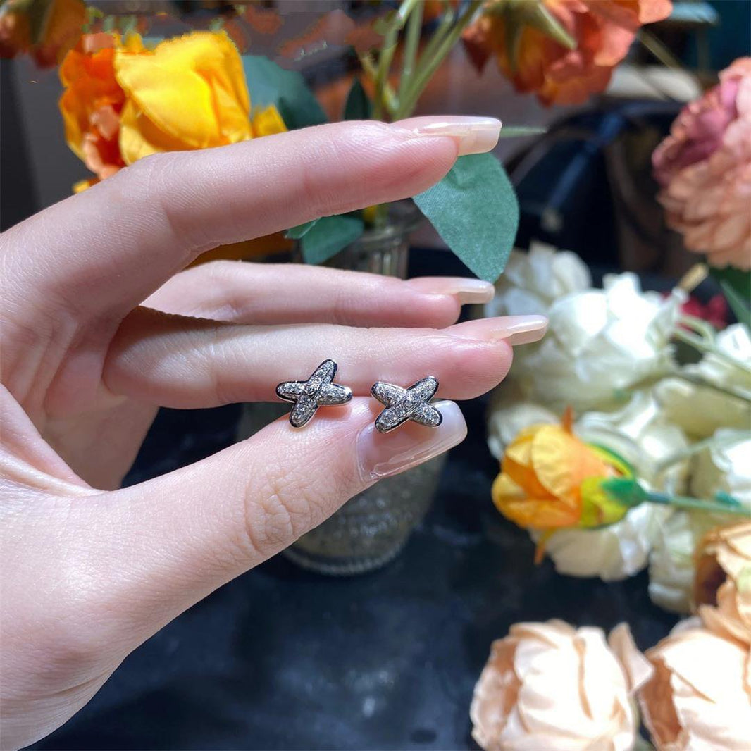 [LUCKY LOVE]JEUX DE SILVER DIAMOND EARRINGS