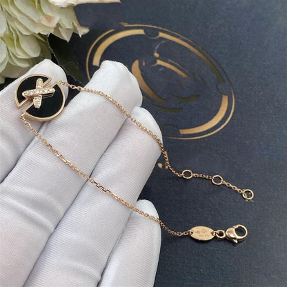 [LUCKY LOVE]JEUX DE BRACELET ONYX PINK GOLD DIAMOND