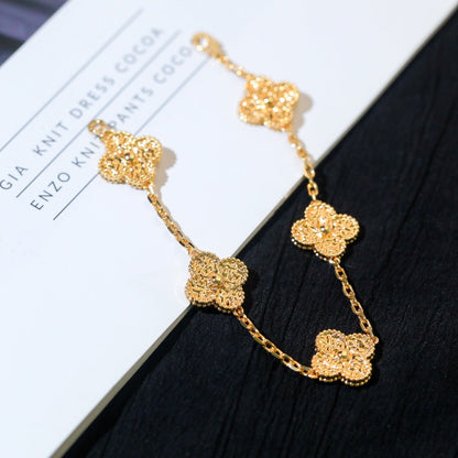 [LUCKY LOVE]CLOVER 5 MOTIFS BRONZING BRACELET