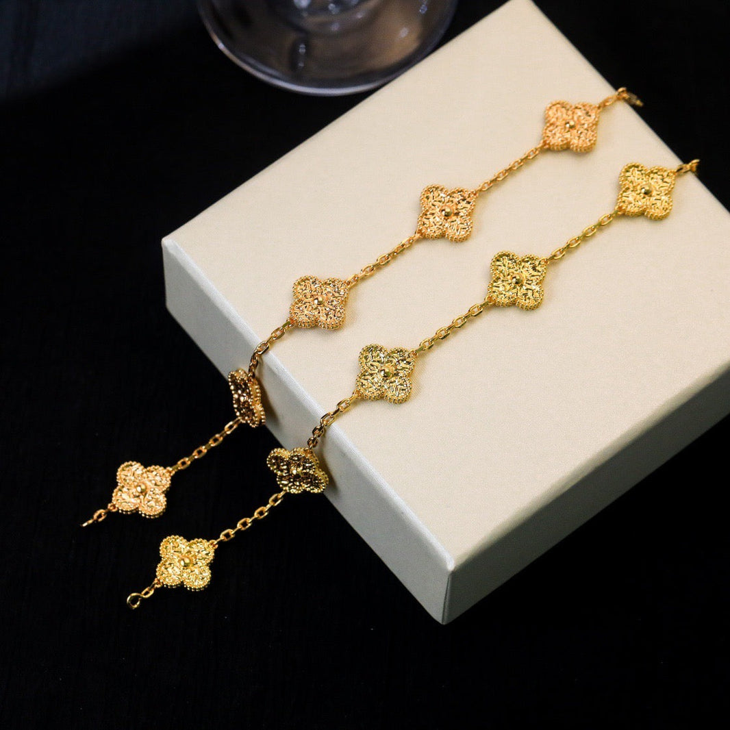 [LUCKY LOVE]CLOVER 5 MOTIFS BRONZING BRACELET
