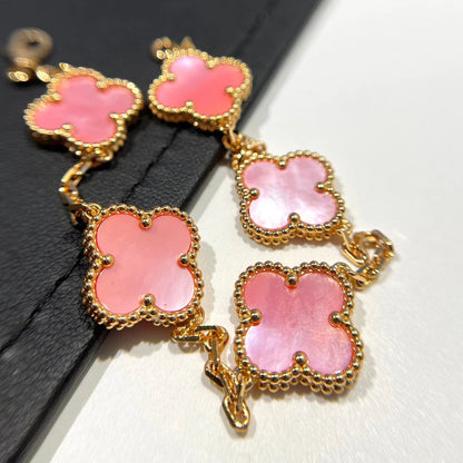 [LUCKY LOVE]CLOVER 5 PINK MOP BRACELET