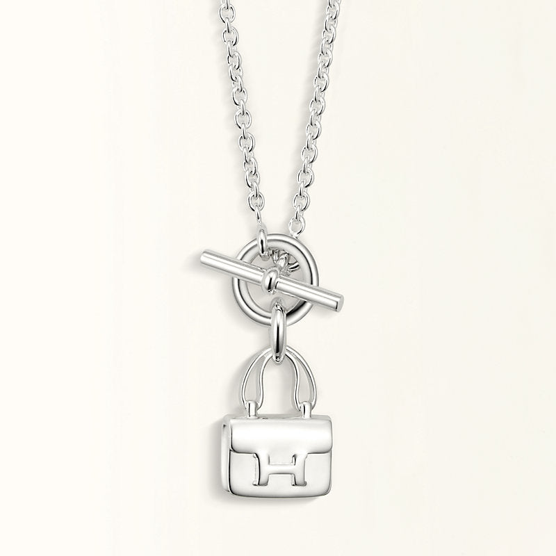 [LUCKY LOVE]POP H PEDANT SILVER NECKLACE