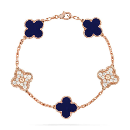 [LUCKY LOVE]CLOVER DIAMOND ROSE GOLD BRACELET COLLECTION,5 MOTIFS