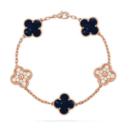 [LUCKY LOVE]CLOVER DIAMOND ROSE GOLD BRACELET COLLECTION,5 MOTIFS