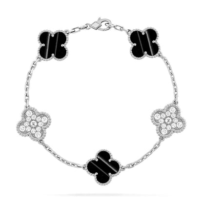 [LUCKY LOVE]CLOVER DIAMOND SILVER BRACELET COLLECTION,5 MOTIFS