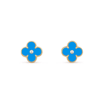 [LUCKY LOVE]CLOVER  15MM DIAMOND EARRINGS COLLECTION