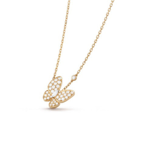 [LUCKY LOVE]BUTTERFLY DIAMOND NECKLACE