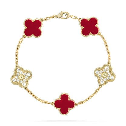 [LUCKY LOVE]CLOVER DIAMOND GOLD BRACELET COLLECTION,5 MOTIFS