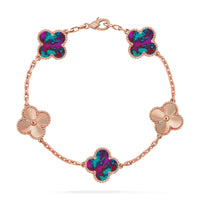 [LUCKY LOVE]CLOVER LASER ROSE GOLD BRACELET COLLECTION,5 MOTIFS