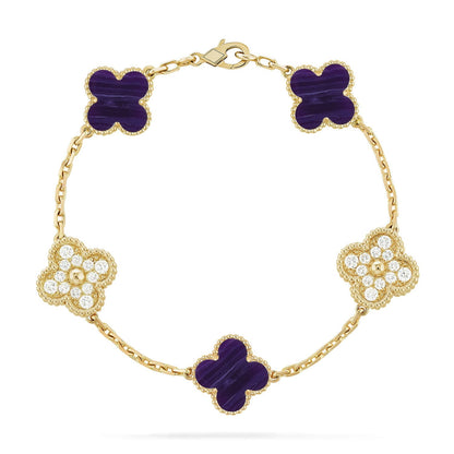 [LUCKY LOVE]CLOVER DIAMOND GOLD BRACELET COLLECTION,5 MOTIFS