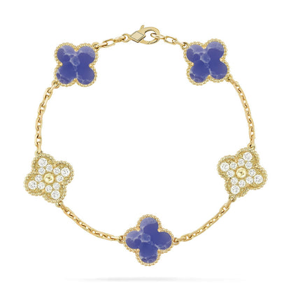 [LUCKY LOVE]CLOVER DIAMOND GOLD BRACELET COLLECTION,5 MOTIFS