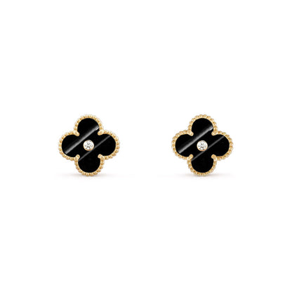 [LUCKY LOVE]CLOVER  15MM DIAMOND EARRINGS COLLECTION