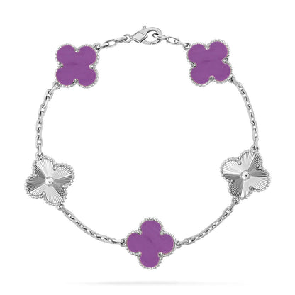 [LUCKY LOVE]CLOVER LASER SILVER BRACELET COLLECTION,5 MOTIFS