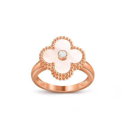 [LUCKY LOVE]CLOVER DIAMOND RING ROSE GOLD COLLECTION