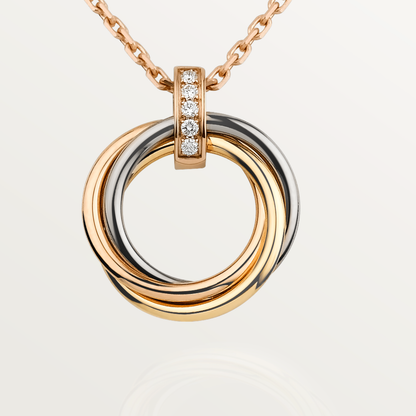 [LUCKY LOVE]TRINITY NECKLACE GOLD  DIAMONDS