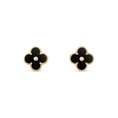[LUCKY LOVE]CLOVER  15MM DIAMOND EARRINGS COLLECTION