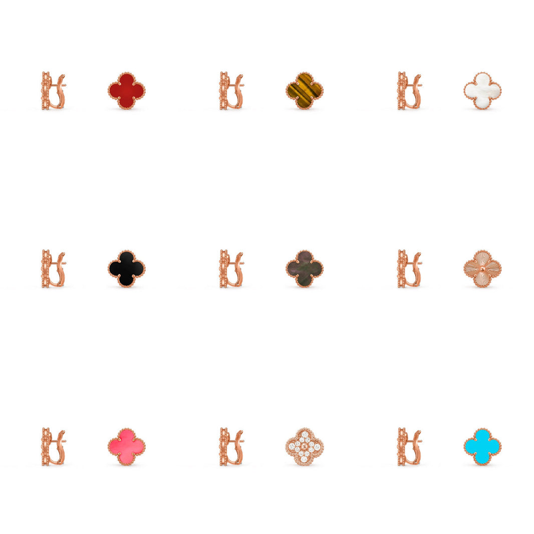 [LUCKY LOVE]CLOVER 15MM MOP EARRINGS COLLECTION