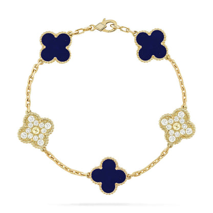 [LUCKY LOVE]CLOVER DIAMOND GOLD BRACELET COLLECTION,5 MOTIFS