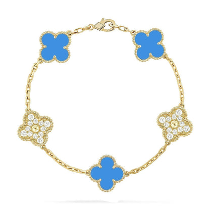 [LUCKY LOVE]CLOVER DIAMOND GOLD BRACELET COLLECTION,5 MOTIFS
