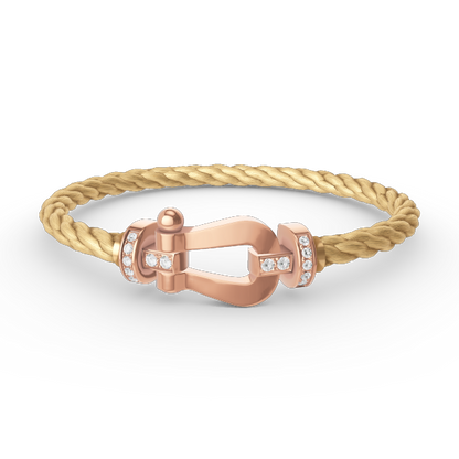 [LUCKY LOVE]FORCE LARGE HORSESHOE HALF DIAMOND BRACELET ROSE GOLD