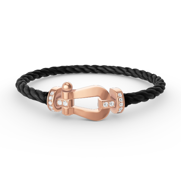 [LUCKY LOVE]FORCE LARGE HORSESHOE HALF DIAMOND BRACELET ROSE GOLD