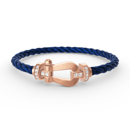 [LUCKY LOVE]FORCE LARGE HORSESHOE HALF DIAMOND BRACELET ROSE GOLD
