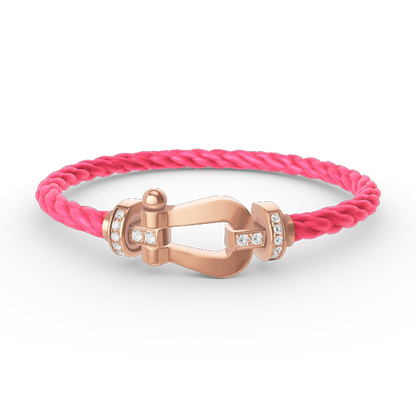 [LUCKY LOVE]FORCE LARGE HORSESHOE HALF DIAMOND BRACELET ROSE GOLD