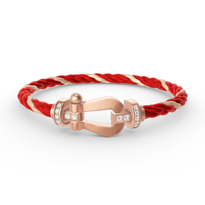 [LUCKY LOVE]FORCE LARGE HORSESHOE HALF DIAMOND BRACELET ROSE GOLD