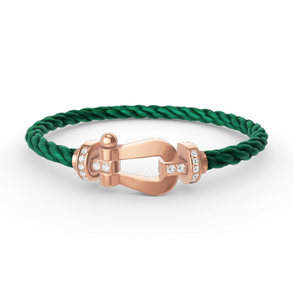 [LUCKY LOVE]FORCE LARGE HORSESHOE HALF DIAMOND BRACELET ROSE GOLD