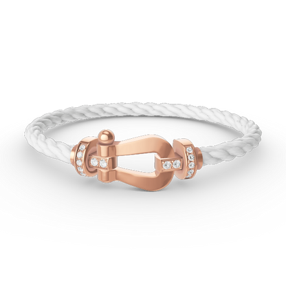 [LUCKY LOVE]FORCE LARGE HORSESHOE HALF DIAMOND BRACELET ROSE GOLD